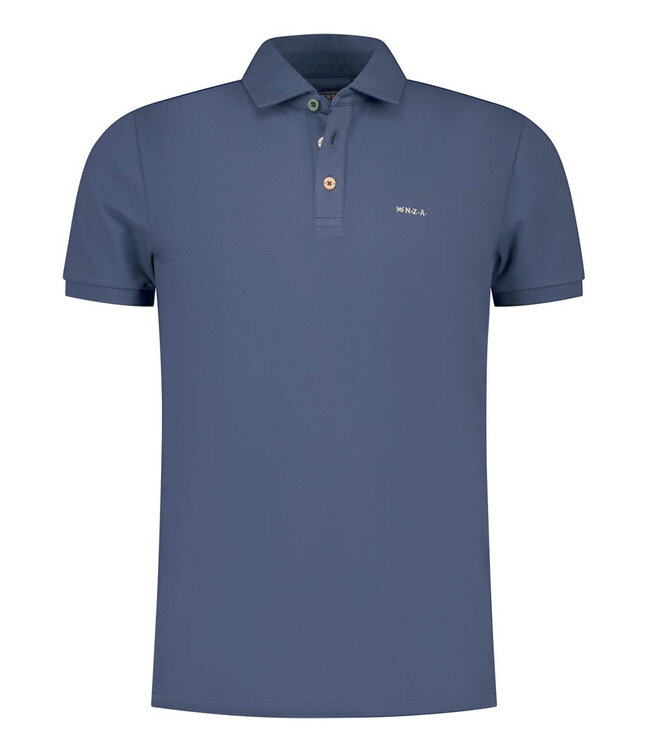 New Zealand Auckland 2026 actie polo navy blue donkerblauw met gekleurde knopen