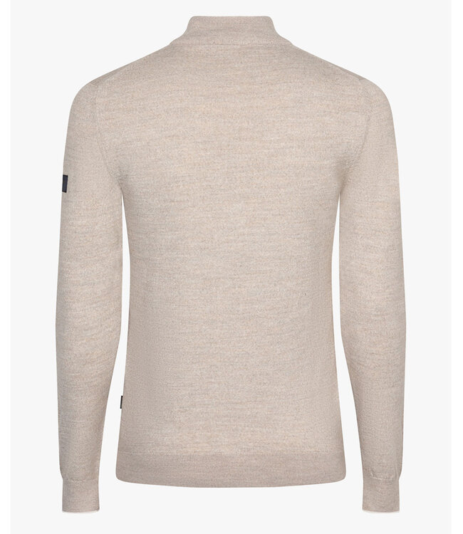 Cavallaro 119261000-841006 fontanio cardigan light taupe melange heren vest ecru details