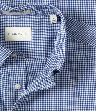 Gant heren overhemd blauw-wit ruitje