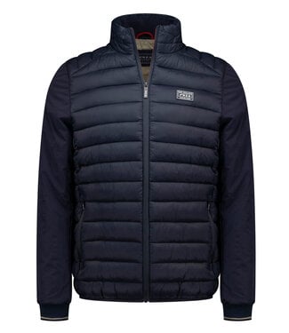 New Zealand Auckland 26GN800 2664 donkerblauw gewatteerde jas met rits en zakken