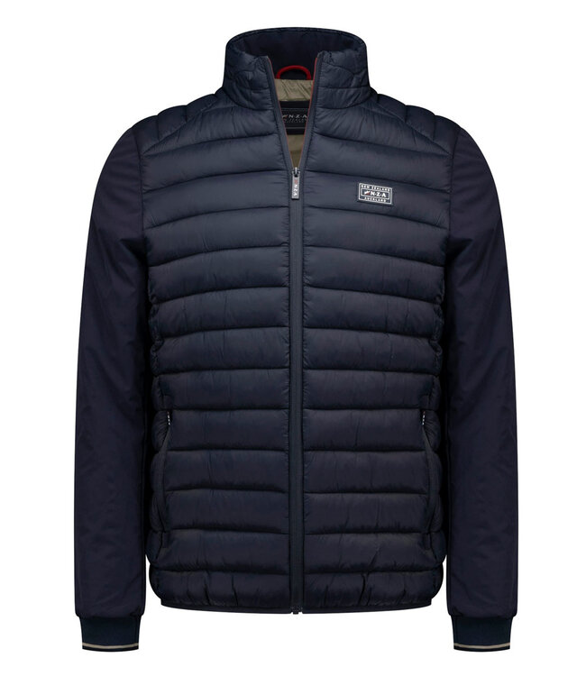 New Zealand Auckland 26GN800 2664 donkerblauw gewatteerde jas met rits en zakken