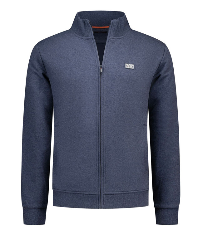 New Zealand Auckland  26HN312 2668 sweat vest oxford navy melange met rits en zakken