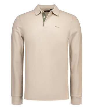 New Zealand Auckland tan sand beige melange polo lange mouw