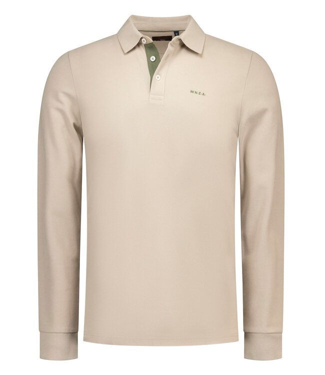New Zealand Auckland 26GN201 1153 tan sand beige melange polo lange mouw