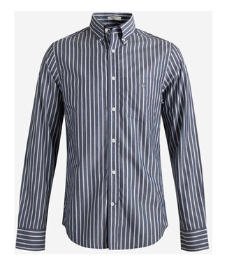 Gant heren overhemd donkerblauw-wit streepje