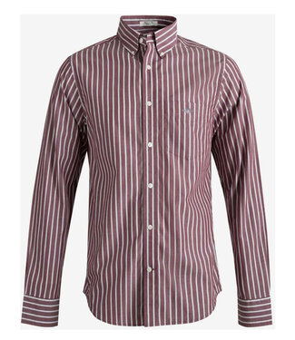 Gant heren overhemd bordeaux rood-wit streepje