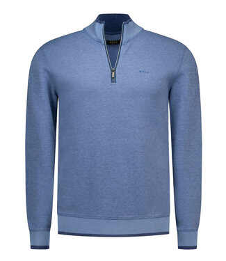 New Zealand Auckland inkt blue melange sweat half zip