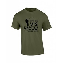 Vis aan de lijn T-Shirt - Army Green
