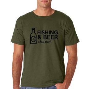 T-Shirt Pêche & Bière - Vert Armée
