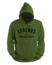 Kledingmaat: S, Kleur Hoodie: Groen, Kleur Opdruk: Zwart