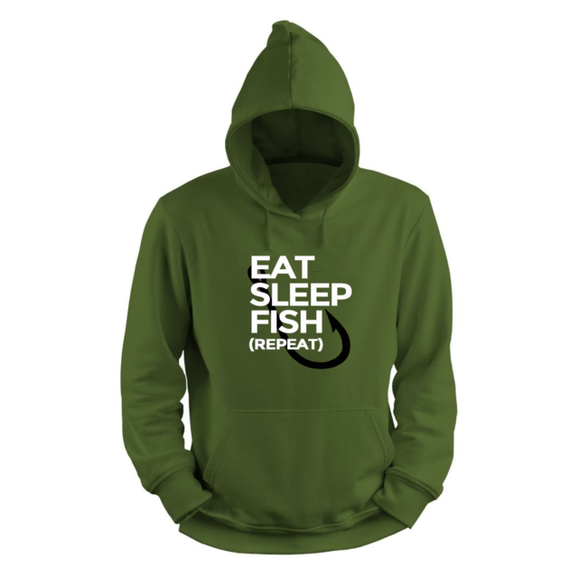 House of Carp Eat, Sleep, Fish, Repeat - Felpa con cappuccio