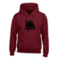 Kledingmaat : S, Kleur Hoodie : Bordeaux Rood, Kleur Opdruk: Zwart