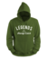 Kledingmaat: S, Kleur Hoodie: Groen, Kleur Opdruk: Wit