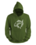 Kledingmaat : S, Kleur Hoodie : Groen, Kleur Opdruk: Wit