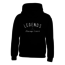 Kledingmaat: S, Kleur Hoodie: Zwart, Kleur Opdruk: Wit