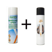 Protect clothing and shoes or tent cloths against water and dirt |