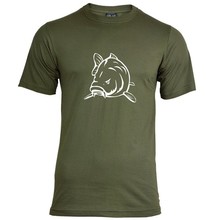 T-Shirt Angry Carp Vert - Blanc