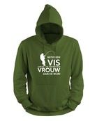 House of Carp Sudadera Verde - Mejor un pez con correa Blanco