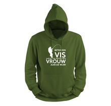 House of Carp Hoodie Groen - Beter een vis aan de lijn Wit