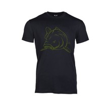 T-Shirt Noir Angry Carp Vert Armée