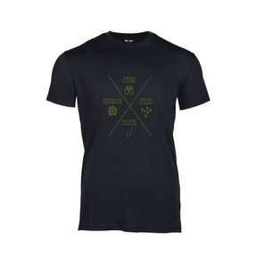 T-shirt sort Søg, foder, fang og slip Armygrøn