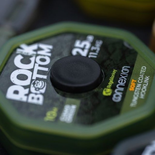 Ridgemonkey Connexion Rock Bottom Tungsten Soft Coated Hooklink Camo Green 25lb