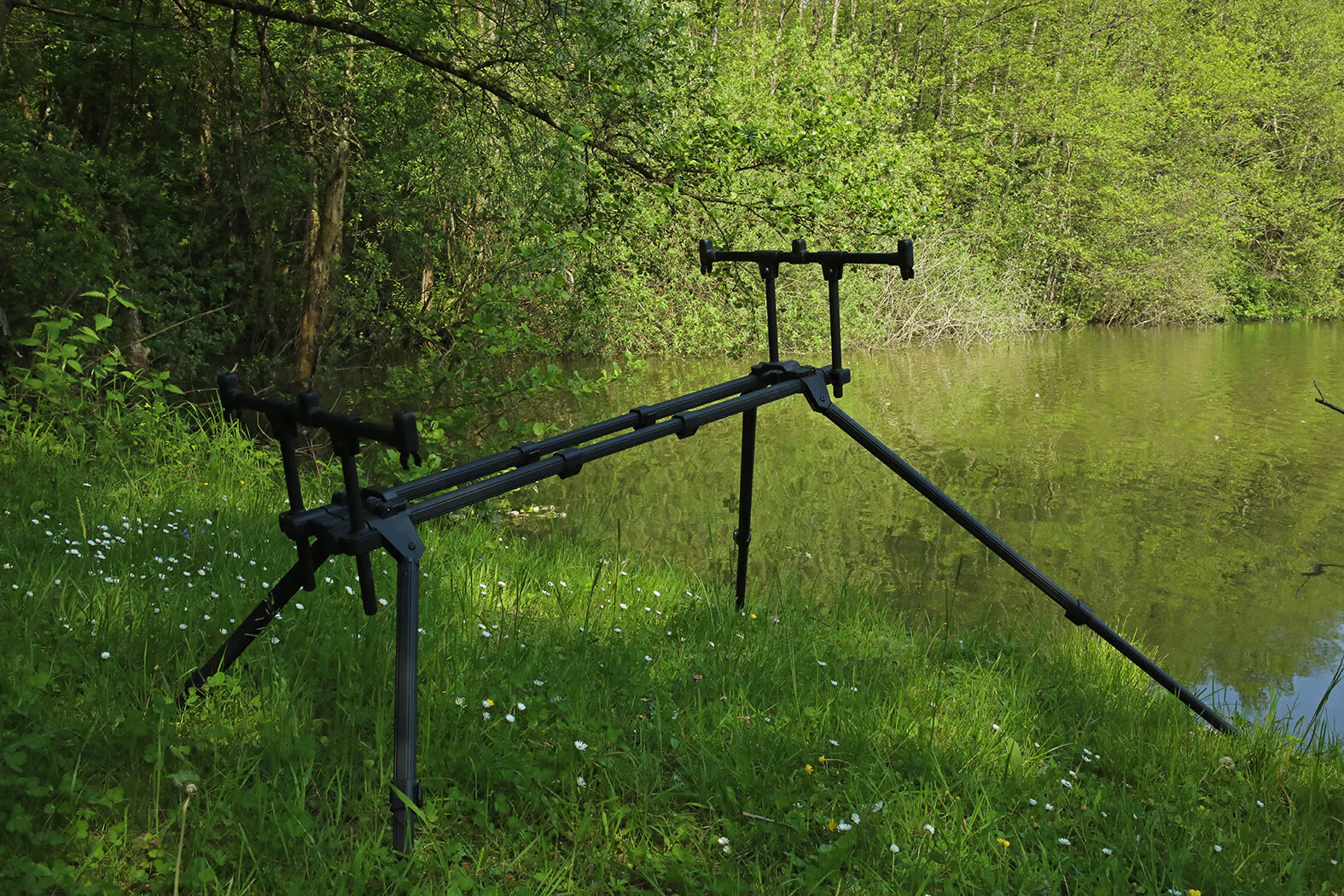 Solid Rod Pod Per Pesca - Regolabile 70-125cm, Per 3 Canne, Con Borsa - Foto 4
