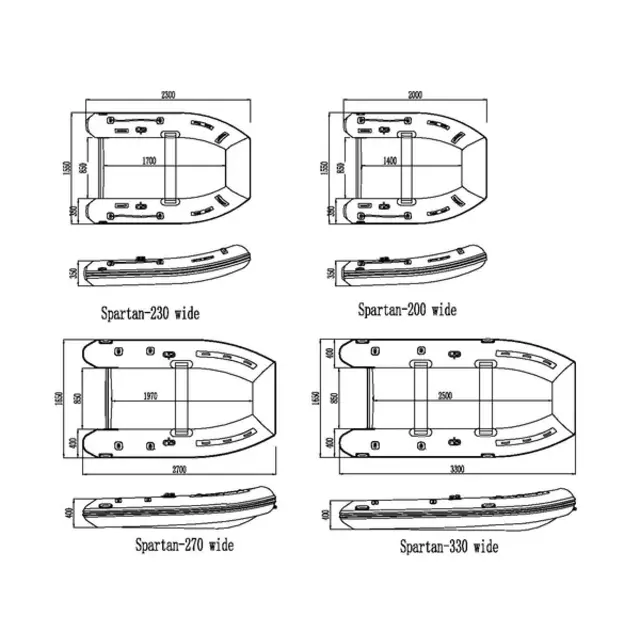 Bateau gonflable large Spartan 230