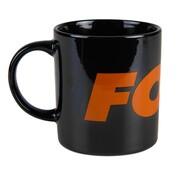 Taza de cerámica negra y naranja de Fox