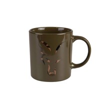 Taza de cerámica con cabeza de zorro verde y camuflaje