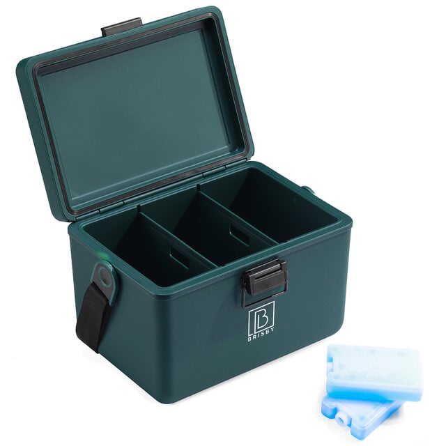 Nevera portátil Brisby de 12 litros con correa de transporte, color verde