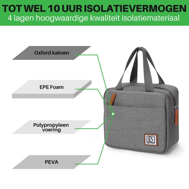 Bolsa térmica Brisby de 4 litros, color gris oscuro