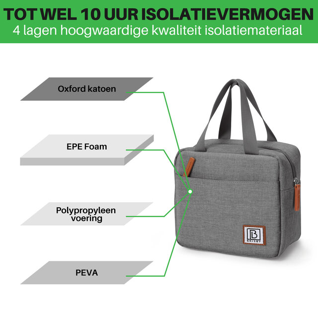 Brisby Koeltas 4 Liter Donkergrijs