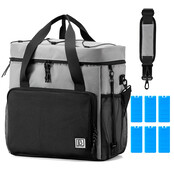 Bolsa térmica Brisby de 40 litros, color negro y gris con naranja