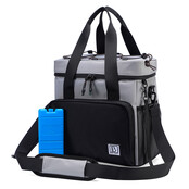 Bolsa térmica Brisby de 15 litros, color negro y gris con naranja