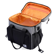 Bolsa térmica Brisby de 15 litros, color negro y gris con naranja