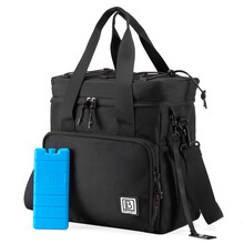 Bolsa térmica Brisby de 15 litros, color negro y naranja