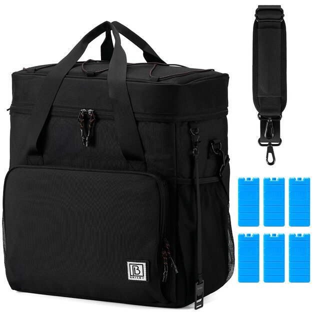 Brisby Kühltasche 40 Liter Schwarz mit Orange