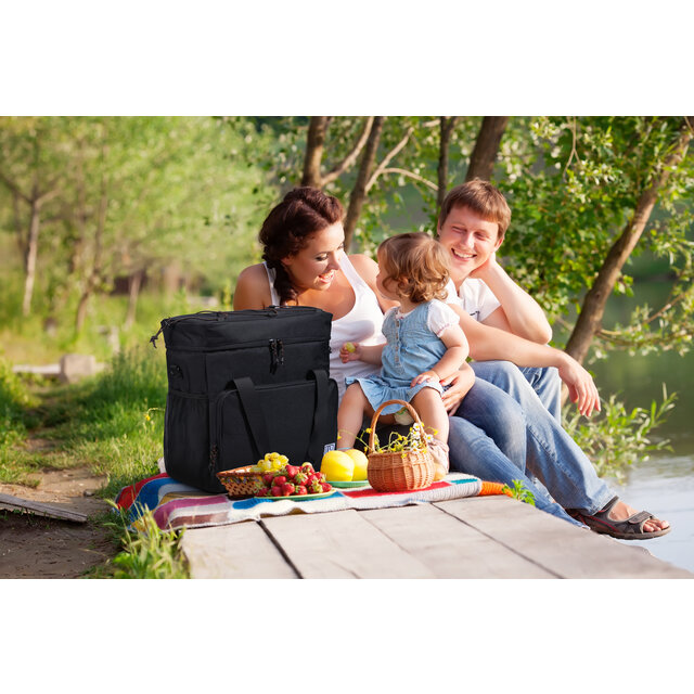 Sac isotherme Brisby 40 litres noir et orange