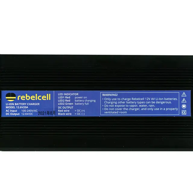 Cargador de batería de litio Rebelcell 12,6 V 20 A para exteriores BT