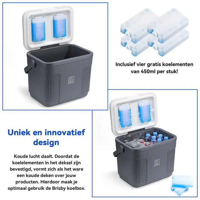 Brisby Koelbox  22Liter Grijs