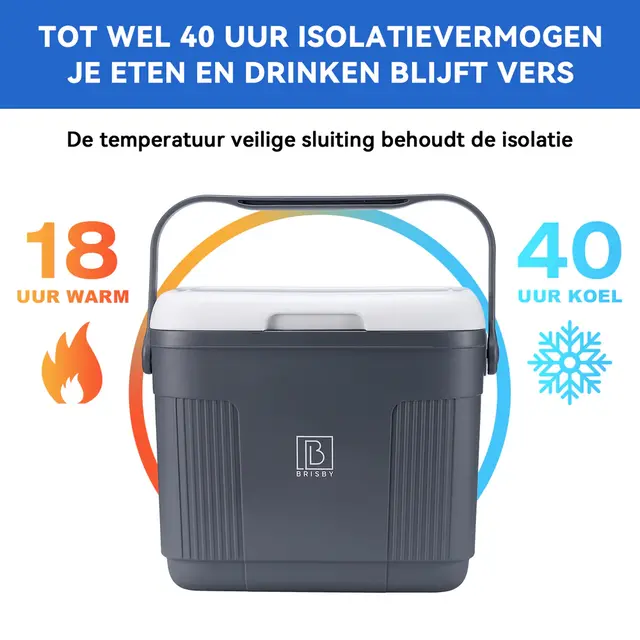 Brisby Koelbox  22Liter Grijs