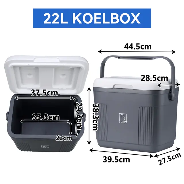 Brisby Koelbox  22Liter Grijs