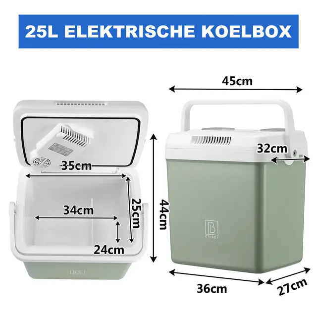 Brisby Electric Cool Box 25 Liter Green