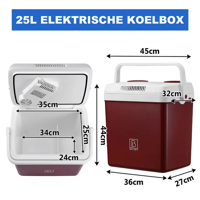Brisby Electric Cool Box 25 litri rosso