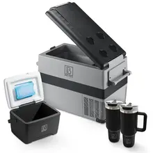 Brisby Kompressor Kühlbox 40,5 Liter und 8 Liter Kühlbox schwarz SET