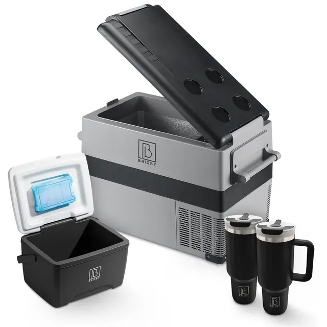Brisby Compressor cool box 40.5 Liter and 8 Liter cool box black SET