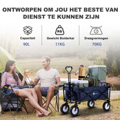 Packaway Foldbar Bolderkar Mørkeblå 70kg