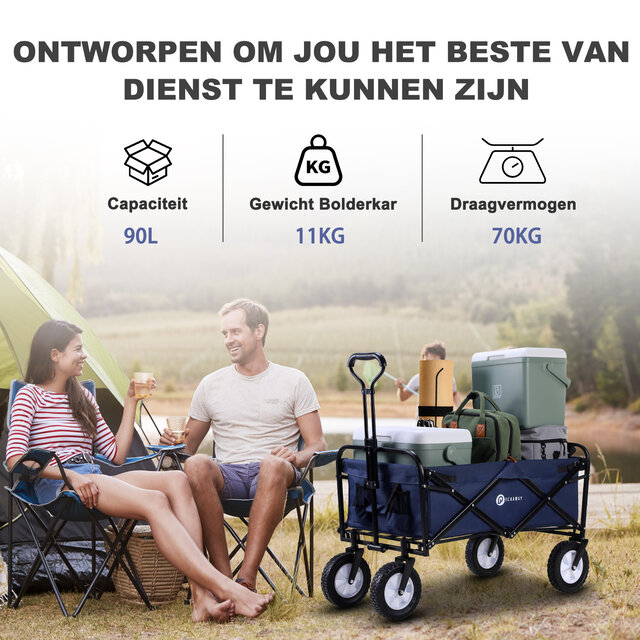 Packaway Opvouwbare Bolderkar Donkerblauw 70kg