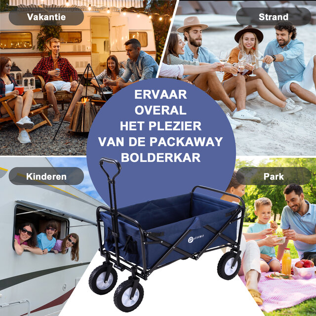 Packaway Foldable Bolderkar Dark Blue 70kg